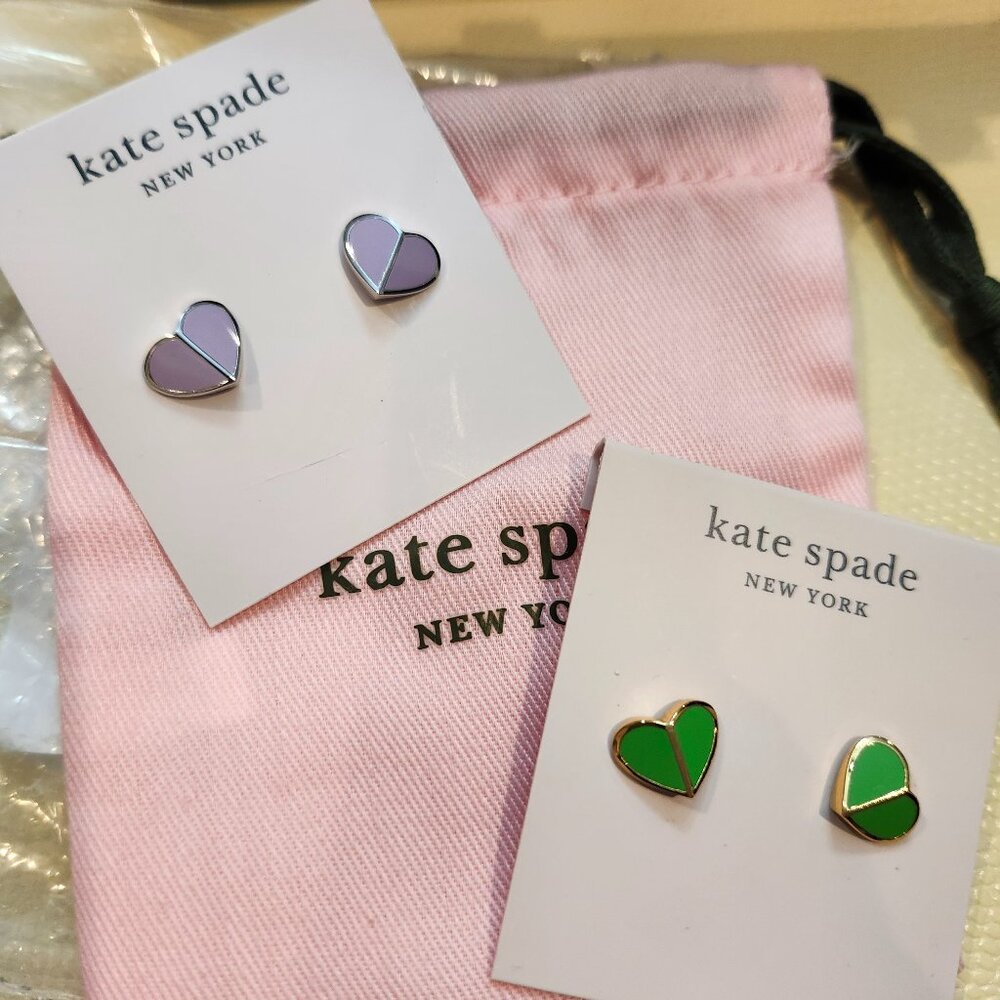 2 new Kate Spade heritage spade earrings